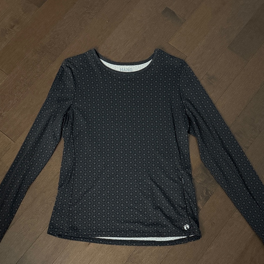 Hang Ten Black Patterned Long Sleeve Top